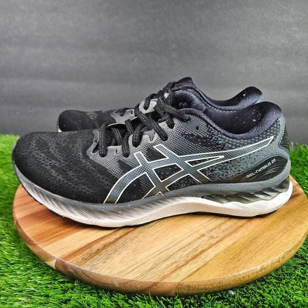 ASICS GEL-Nimbus 23 Shoes Mens Size 8.5 Black White Running Cushioned Sneakers